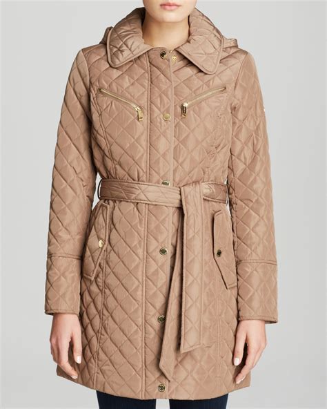 michael kors winter coat brown and black|Michael Kors padded coat women's.